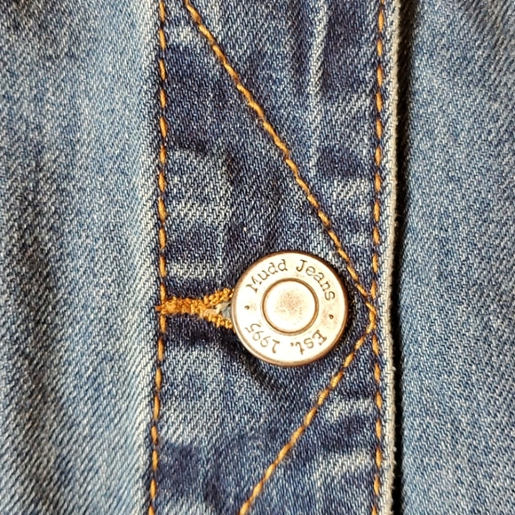 Mudd destructed denim jean jacket size Large - Picture 8 of 13